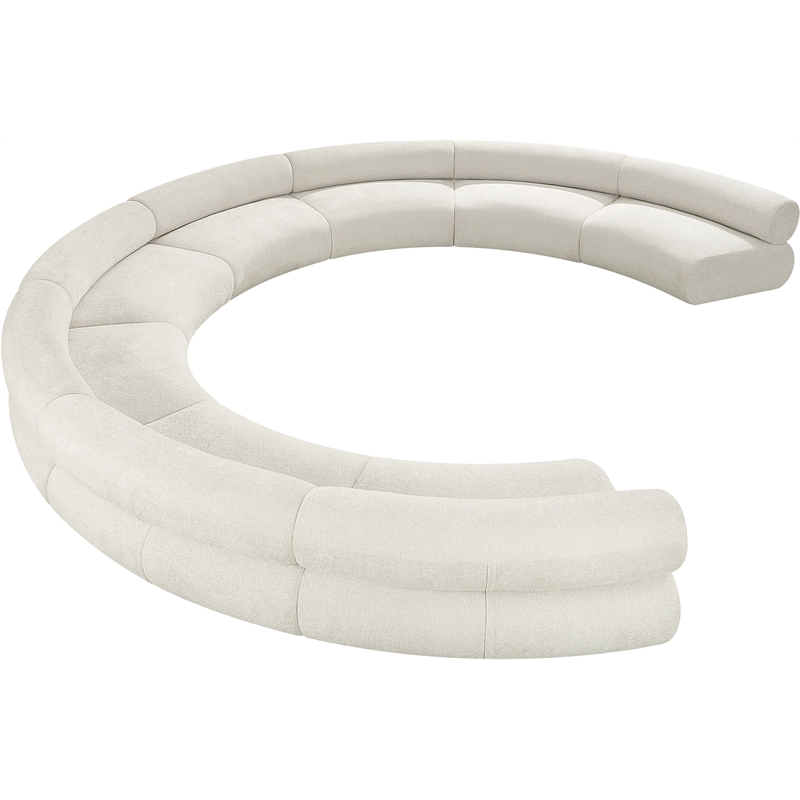 Bowery Hill Contemporary Soft Cream Chenille Fabric Modular Sofa