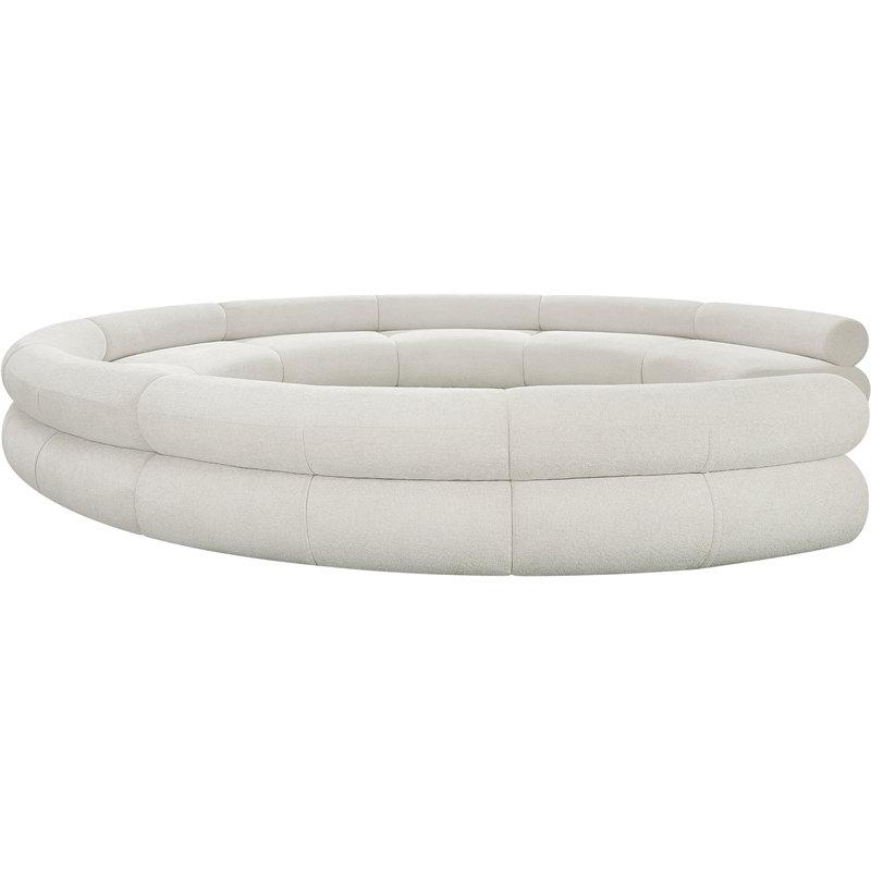 Bowery Hill Contemporary Soft Cream Chenille Fabric Modular Sofa