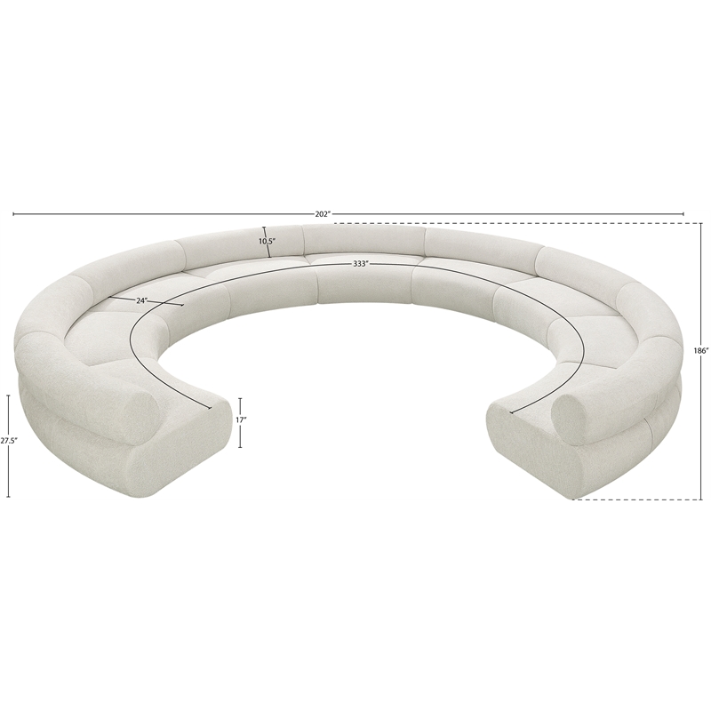 Bowery Hill Contemporary Soft Cream Chenille Fabric Modular Sofa