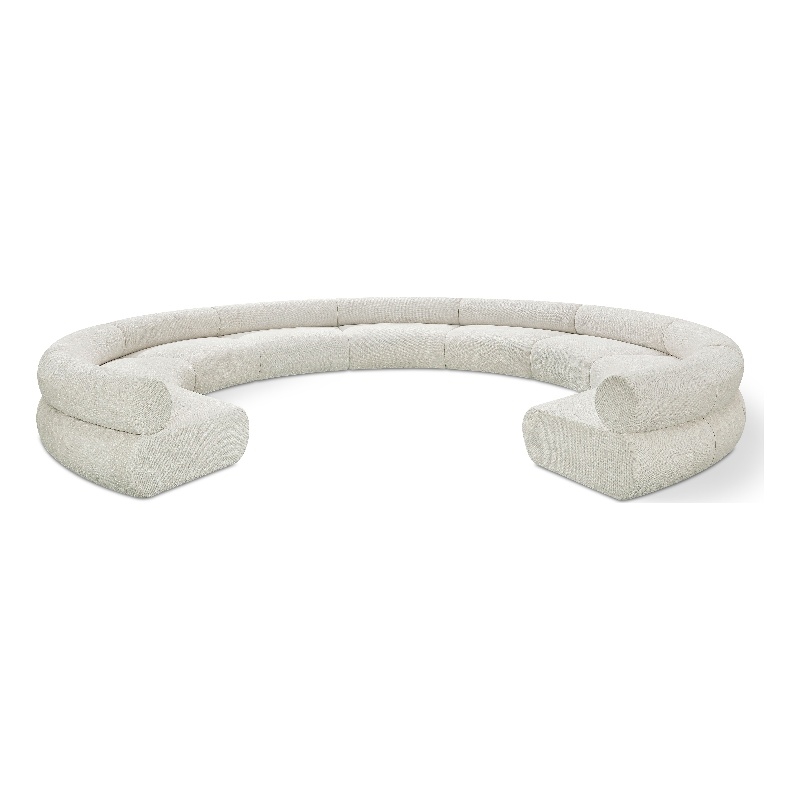 Bowery Hill Contemporary Soft Cream Chenille Fabric Modular Sofa