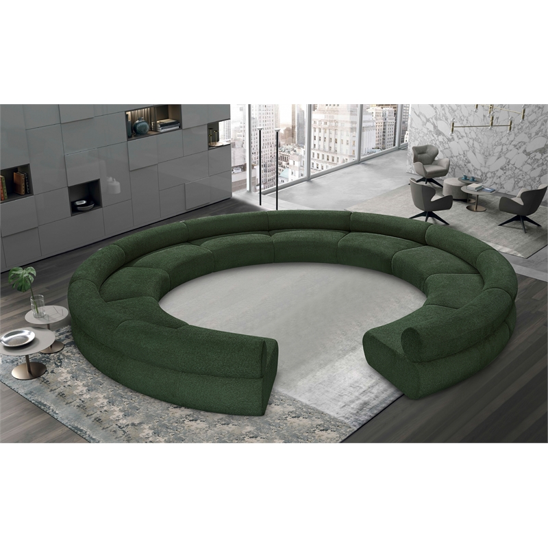 Bowery Hill Contemporary Soft Green Chenille Fabric Modular Sofa