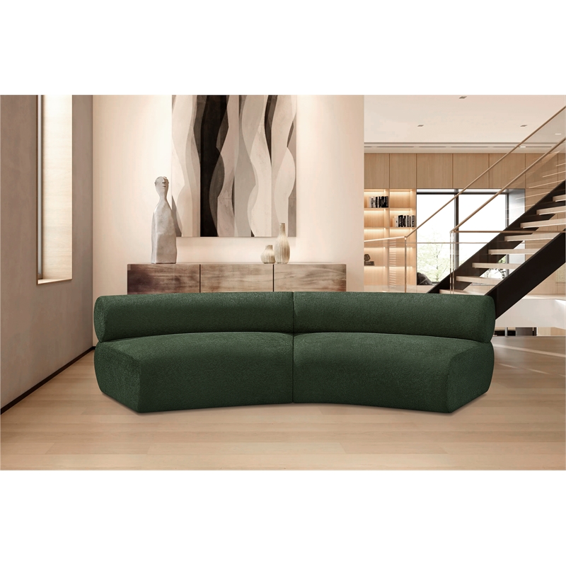 Bowery Hill Contemporary Soft Green Chenille Fabric Modular Sofa