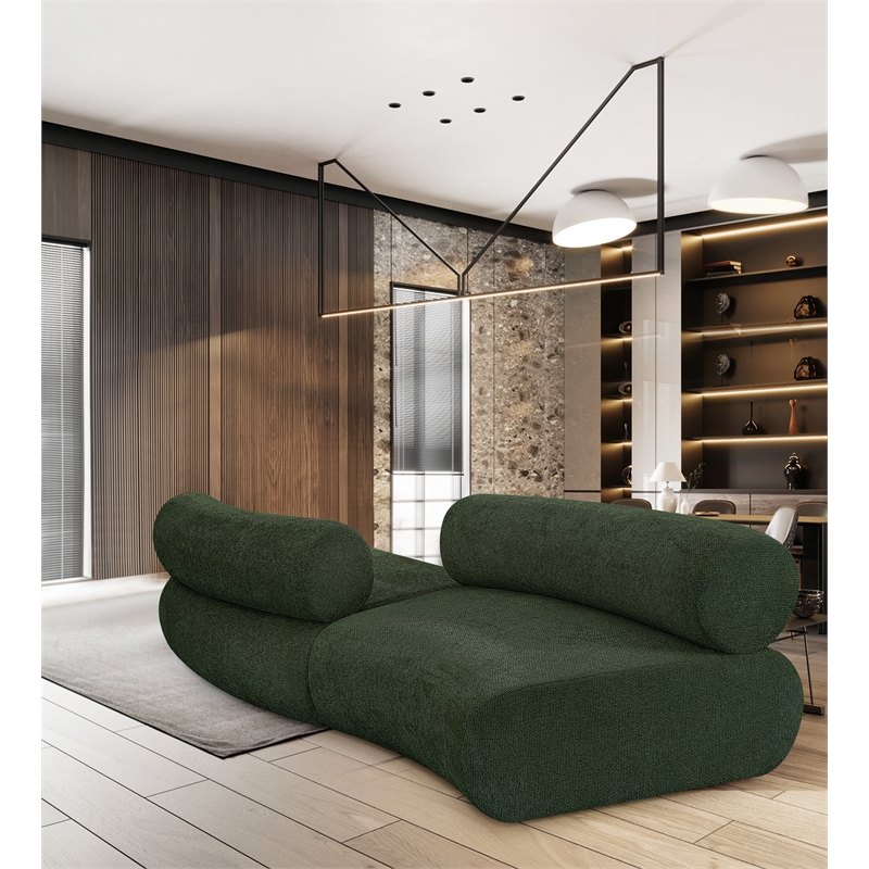 Bowery Hill Contemporary Soft Green Chenille Fabric Modular Sofa