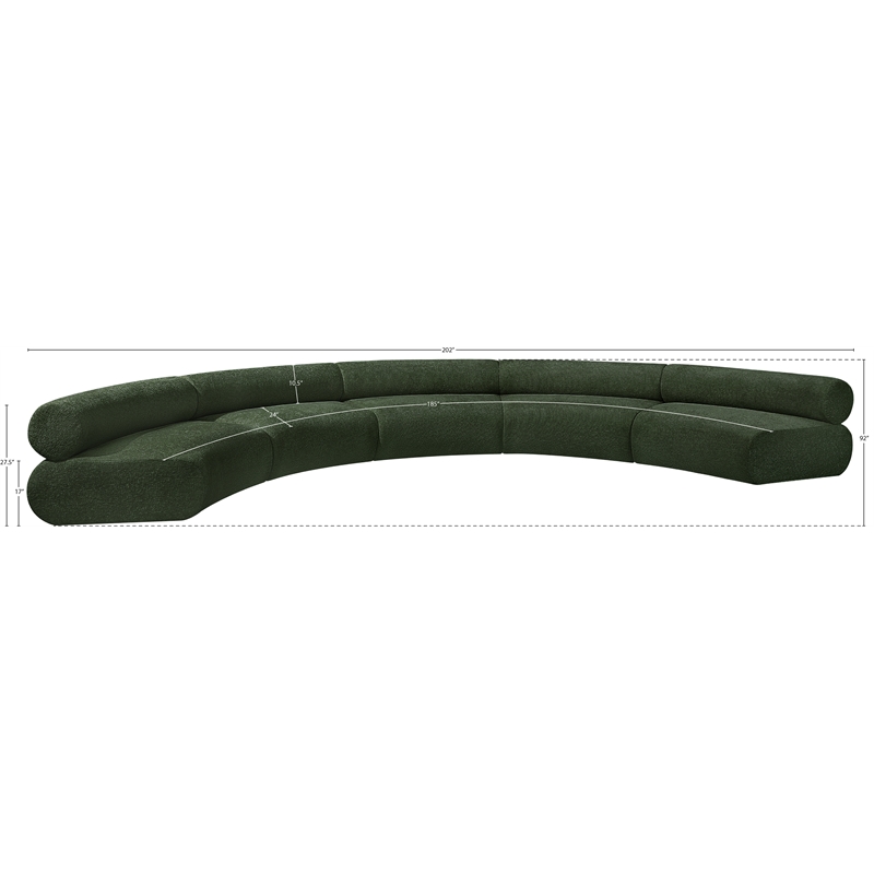 Bowery Hill Contemporary Soft Green Chenille Fabric Modular Sofa