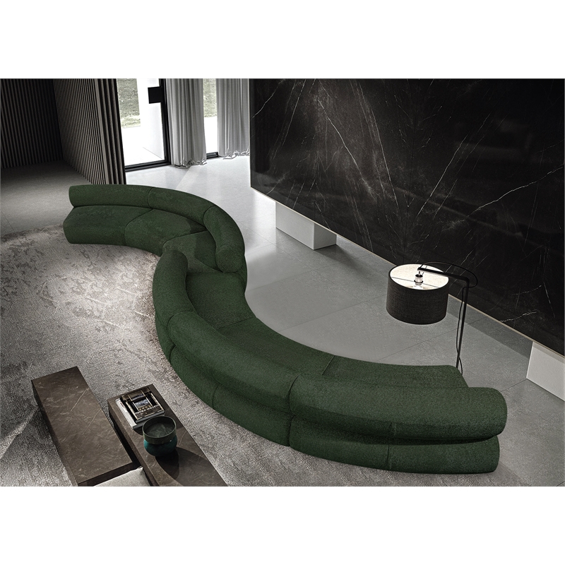 Bowery Hill Contemporary Soft Green Chenille Fabric Modular Sofa