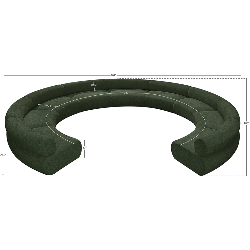Bowery Hill Contemporary Soft Green Chenille Fabric Modular Sofa