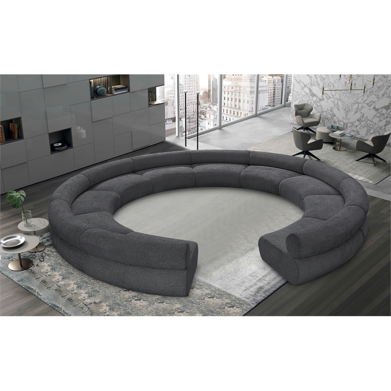 Bowery Hill Contemporary Soft Grey Chenille Fabric Modular Sofa