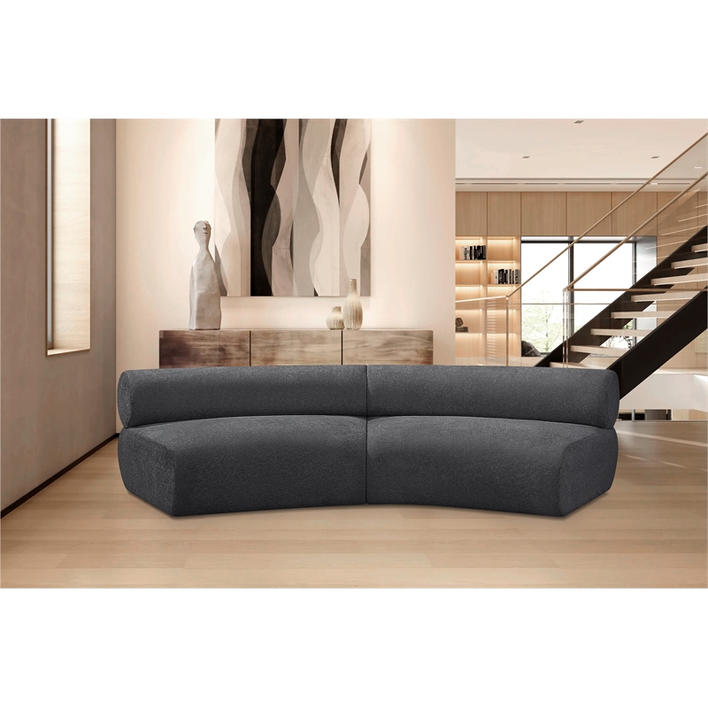 Bowery Hill Contemporary Soft Grey Chenille Fabric Modular Sofa
