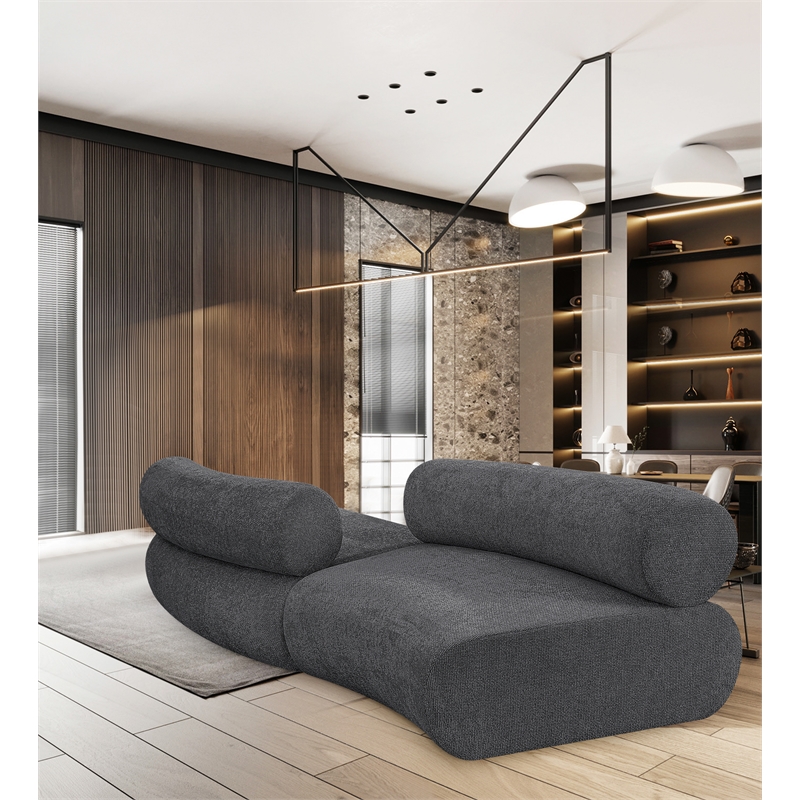 Bowery Hill Contemporary Soft Grey Chenille Fabric Modular Sofa