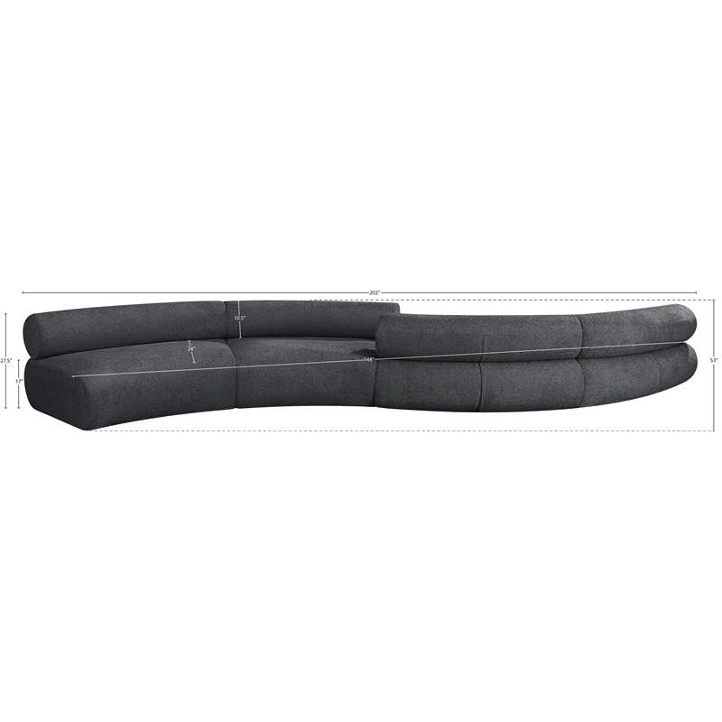 Bowery Hill Contemporary Soft Grey Chenille Fabric Modular Sofa