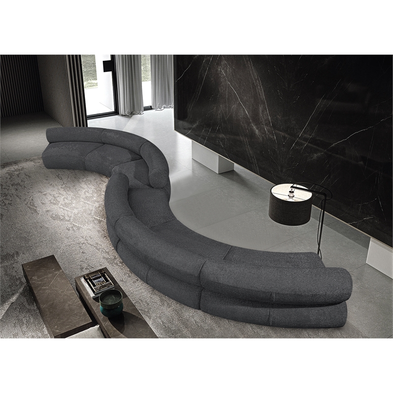 Bowery Hill Contemporary Soft Grey Chenille Fabric Modular Sofa