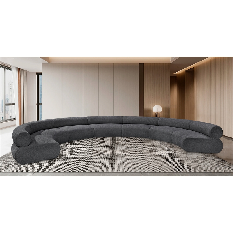 Bowery Hill Contemporary Soft Grey Chenille Fabric Modular Sofa
