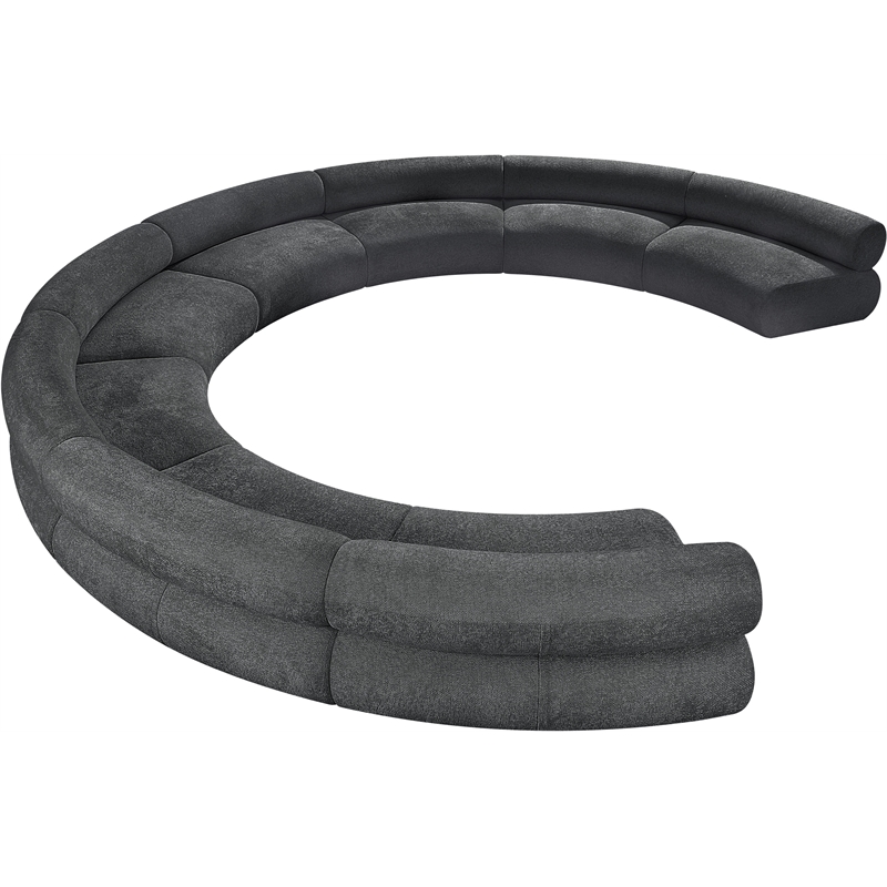 Bowery Hill Contemporary Soft Grey Chenille Fabric Modular Sofa