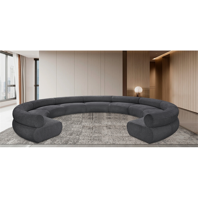 Bowery Hill Contemporary Soft Grey Chenille Fabric Modular Sofa