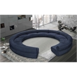 Bowery Hill Contemporary Soft Navy Chenille Fabric Modular Sofa