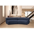 Bowery Hill Contemporary Soft Navy Chenille Fabric Modular Sofa