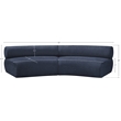 Bowery Hill Contemporary Soft Navy Chenille Fabric Modular Sofa