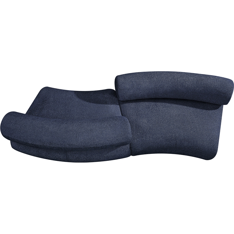 Bowery Hill Contemporary Soft Navy Chenille Fabric Modular Sofa