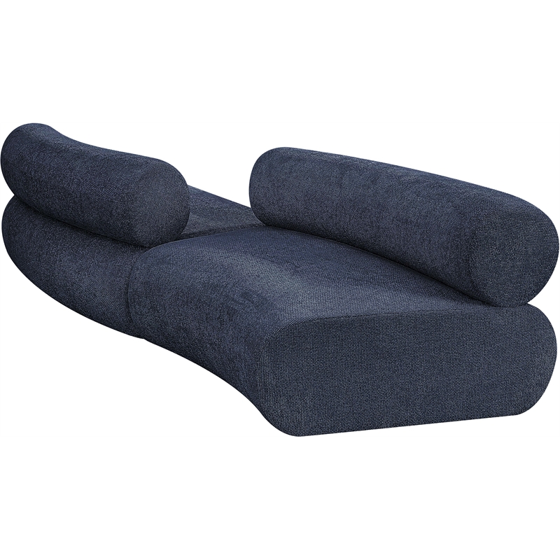 Bowery Hill Contemporary Soft Navy Chenille Fabric Modular Sofa