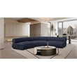 Bowery Hill Contemporary Soft Navy Chenille Fabric Modular Sofa