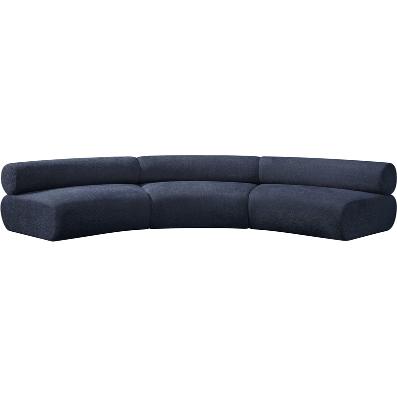 Bowery Hill Contemporary Soft Navy Chenille Fabric Modular Sofa