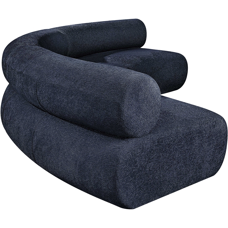 Bowery Hill Contemporary Soft Navy Chenille Fabric Modular Sofa