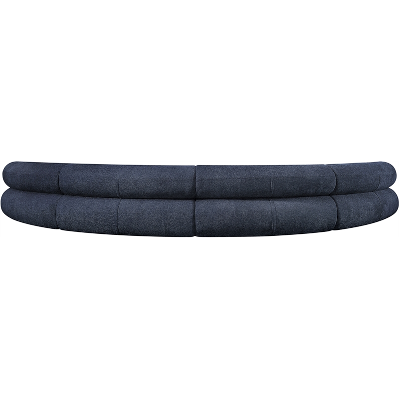 Bowery Hill Contemporary Soft Navy Chenille Fabric Modular Sofa