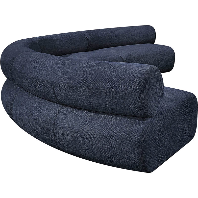 Bowery Hill Contemporary Soft Navy Chenille Fabric Modular Sofa