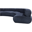 Bowery Hill Contemporary Soft Navy Chenille Fabric Modular Sofa