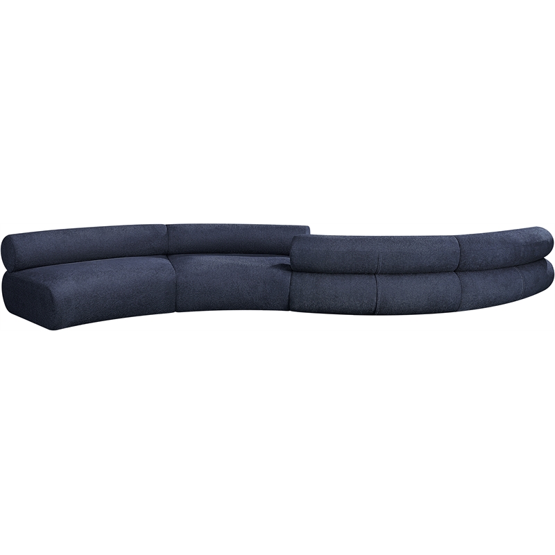 Bowery Hill Contemporary Soft Navy Chenille Fabric Modular Sofa