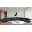 Bowery Hill Contemporary Soft Navy Chenille Fabric Modular Sofa