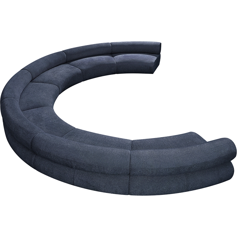 Bowery Hill Contemporary Soft Navy Chenille Fabric Modular Sofa