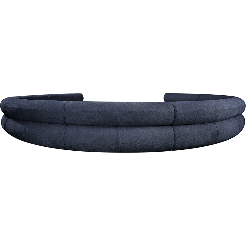 Bowery Hill Contemporary Soft Navy Chenille Fabric Modular Sofa