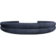 Bowery Hill Contemporary Soft Navy Chenille Fabric Modular Sofa