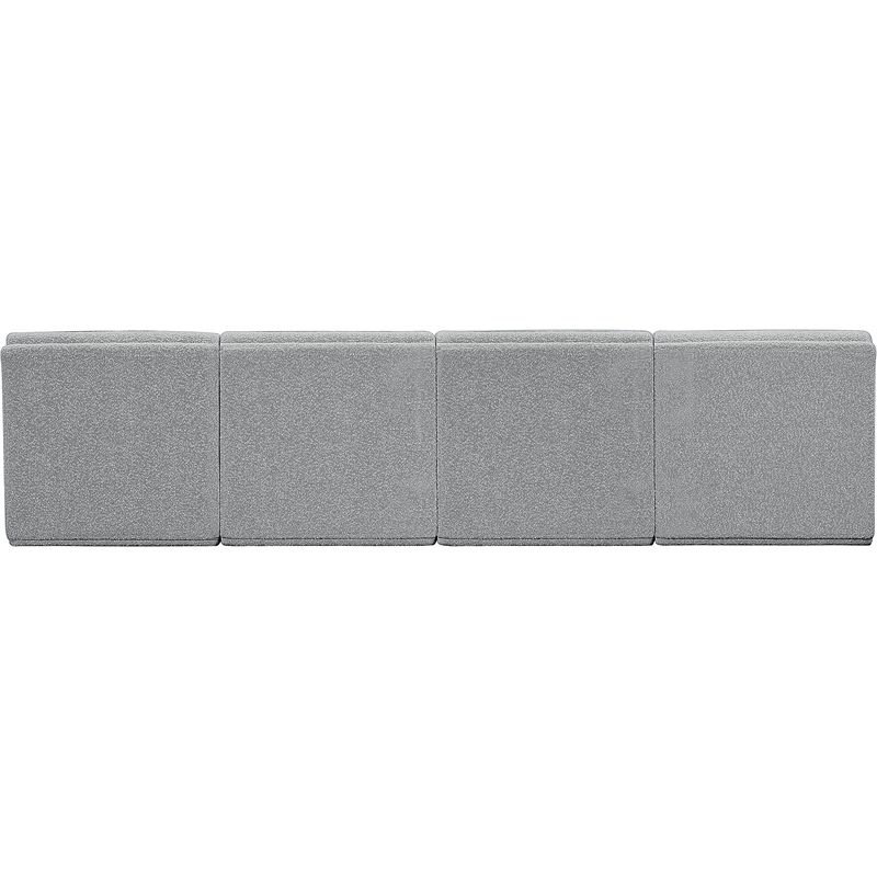 Bowery Hill Contemporary Rich Grey Boucle Fabric Modular Sofa