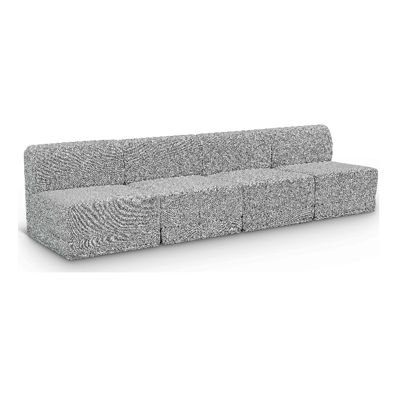 Bowery Hill Contemporary Rich Grey Boucle Fabric Modular Sofa