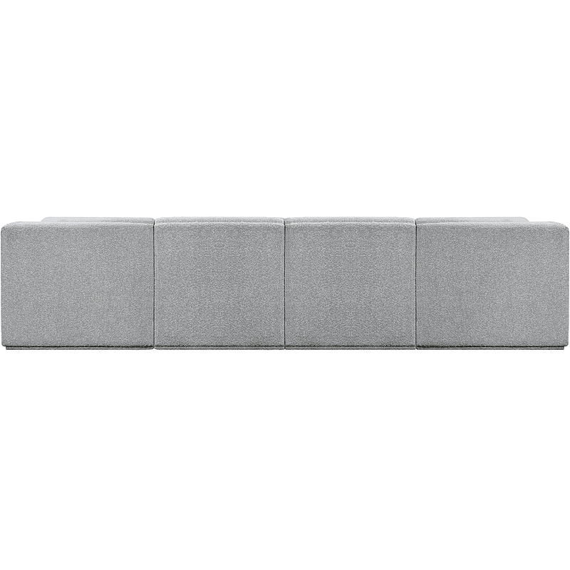 Bowery Hill Contemporary Rich Grey Boucle Fabric Modular Sofa