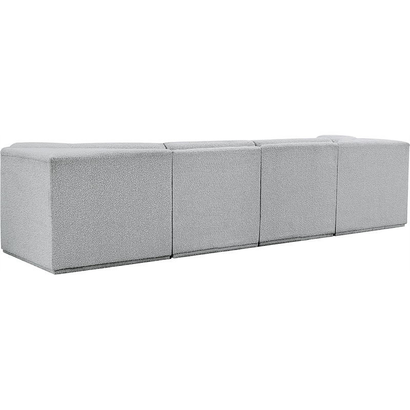 Bowery Hill Contemporary Rich Grey Boucle Fabric Modular Sofa