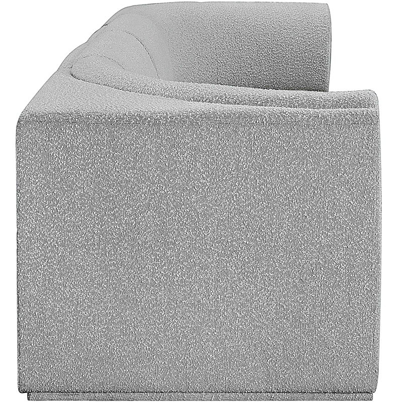 Bowery Hill Contemporary Rich Grey Boucle Fabric Modular Sofa