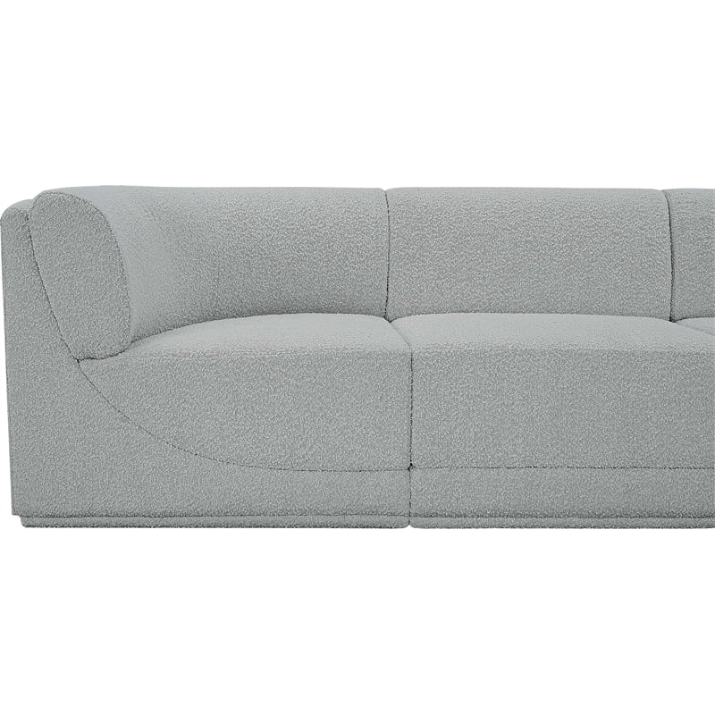 Bowery Hill Contemporary Rich Grey Boucle Fabric Modular Sofa