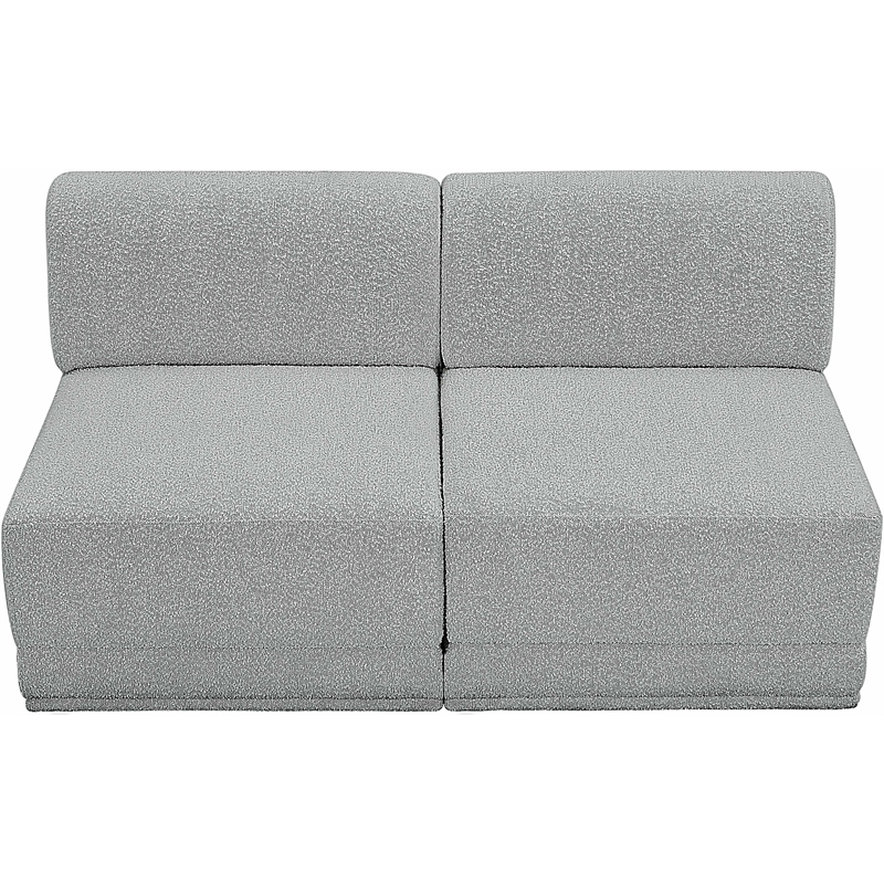 Bowery Hill Contemporary Rich Grey Boucle Fabric Modular Sofa
