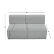 Bowery Hill Contemporary Rich Grey Boucle Fabric Modular Sofa