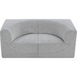 Bowery Hill Contemporary Rich Grey Boucle Fabric Modular Sofa