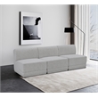 Bowery Hill Contemporary Rich Grey Boucle Fabric Modular Sofa