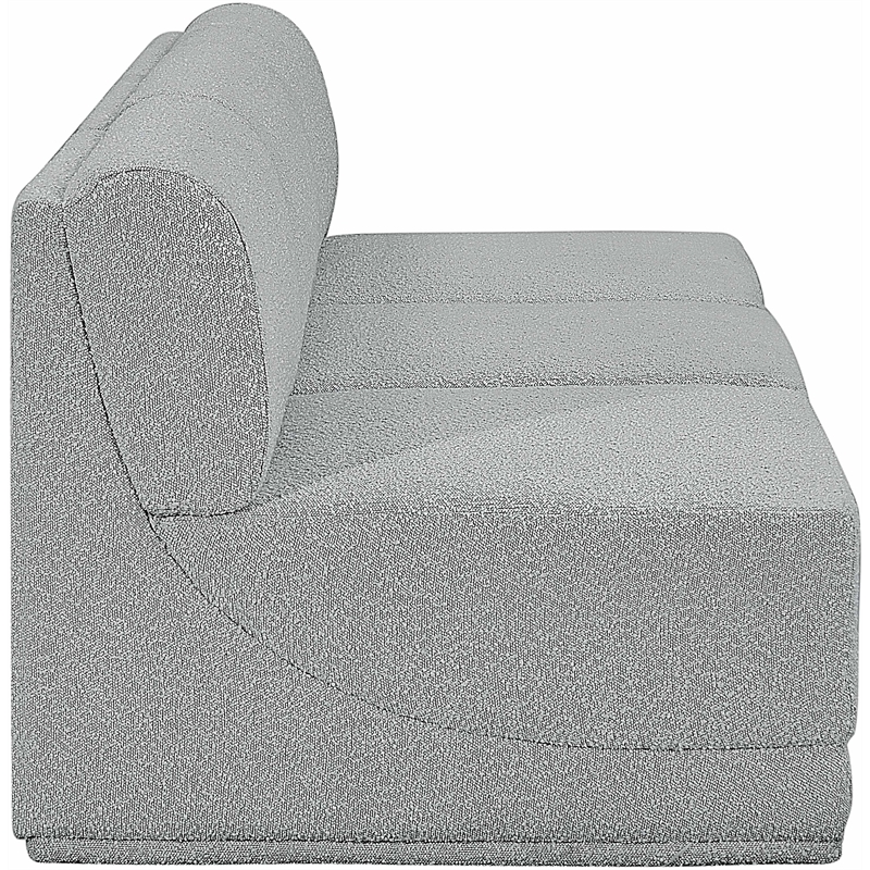 Bowery Hill Contemporary Rich Grey Boucle Fabric Modular Sofa