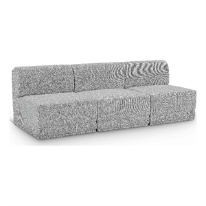 Bowery Hill Contemporary Rich Grey Boucle Fabric Modular Sofa
