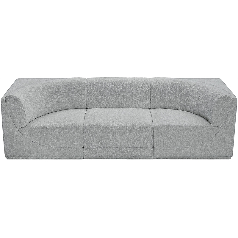 Bowery Hill Contemporary Rich Grey Boucle Fabric Modular Sofa