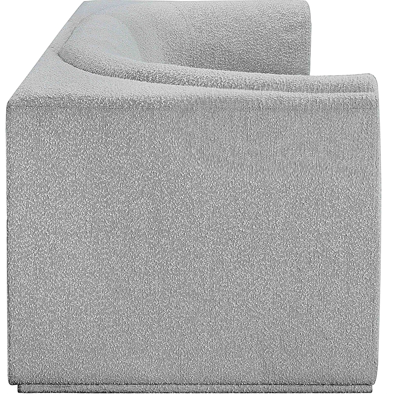 Bowery Hill Contemporary Rich Grey Boucle Fabric Modular Sofa
