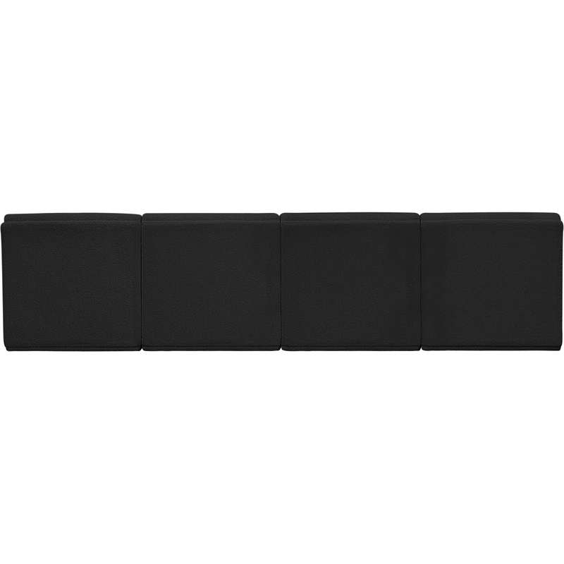Bowery Hill Contemporary Rich Black Boucle Fabric Modular Sofa
