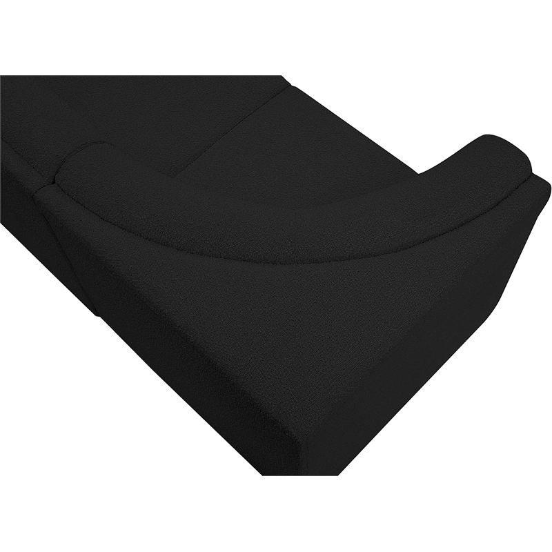 Bowery Hill Contemporary Rich Black Boucle Fabric Modular Sofa